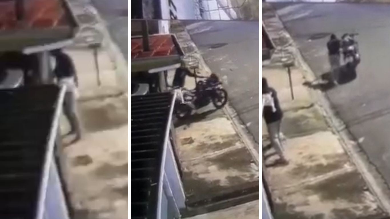 Vídeo mostra dupla empurrando moto BMW furtada após invasão de imóvel em Hortolândia