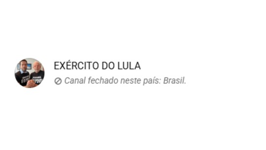 Canal 'Exército de Lula' sai do ar e pode voltar em até 48 horas