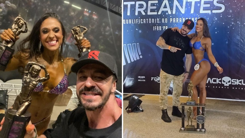 Casal de fisiculturistas competem e se preparam juntos para competições em Marília (SP) — Foto: Laura Bergo/Arquivo pessoal