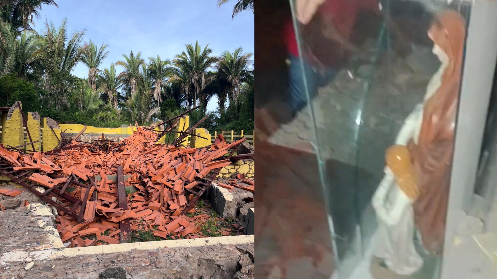 Capela desaba e santa fica intacta no Norte do Piauí; construída há 35 anos