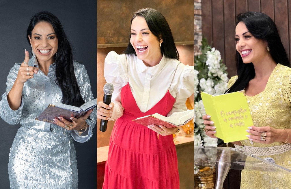 Mariana Boettger  usa sua coleção de bíblias para fazer combinações — Foto: Mariana Boettger/ Arquivo Pessoal