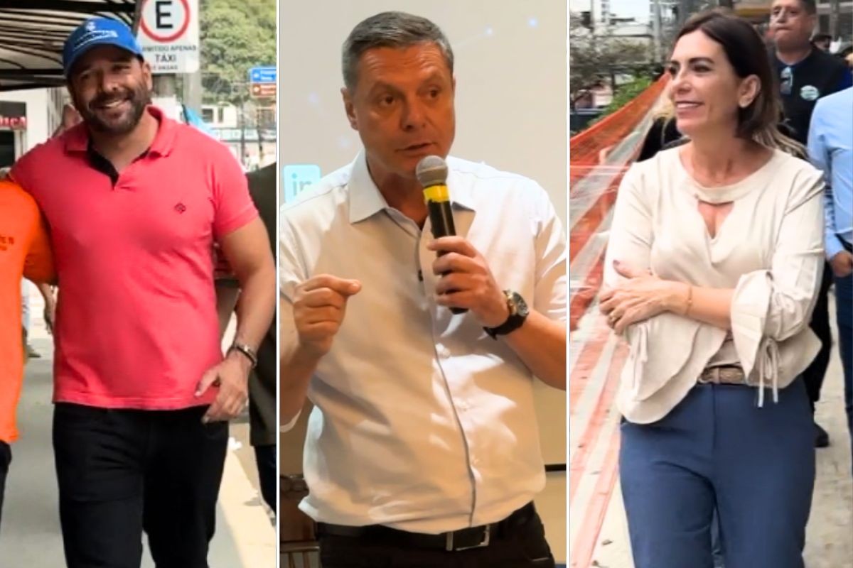 Caminhada no Centro, governador de MG, obras e TV: Veja como foi a terça-feira dos candidatos à Prefeitura de Santos