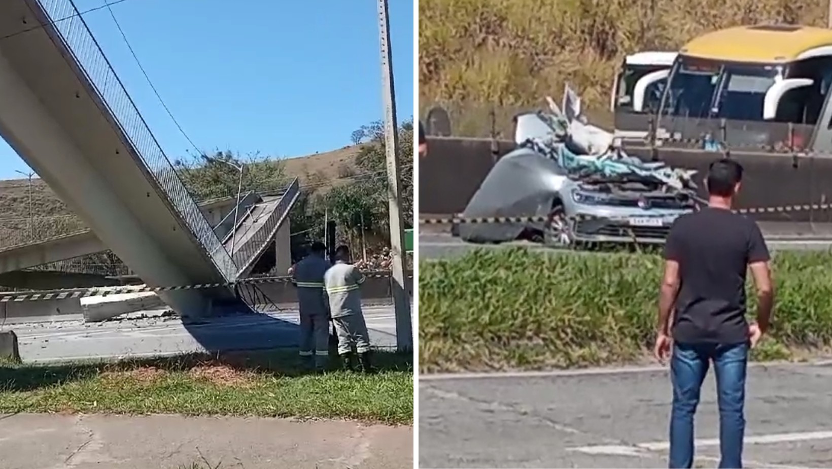 Tragédia na Fernão Dias: mãe e filho mortos após queda de passarela