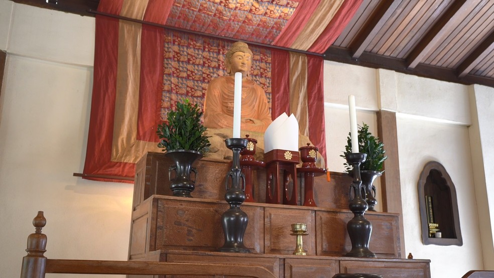 Templo das cerimônias no mosteiro zen budista em Ibiraçu, no Espírito Santo — Foto: Bernardo Bracony/TV Gazeta