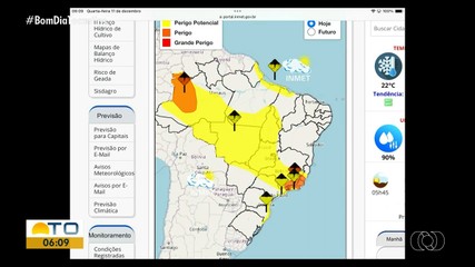 Confira como fica a previsão do tempo para o Tocantins