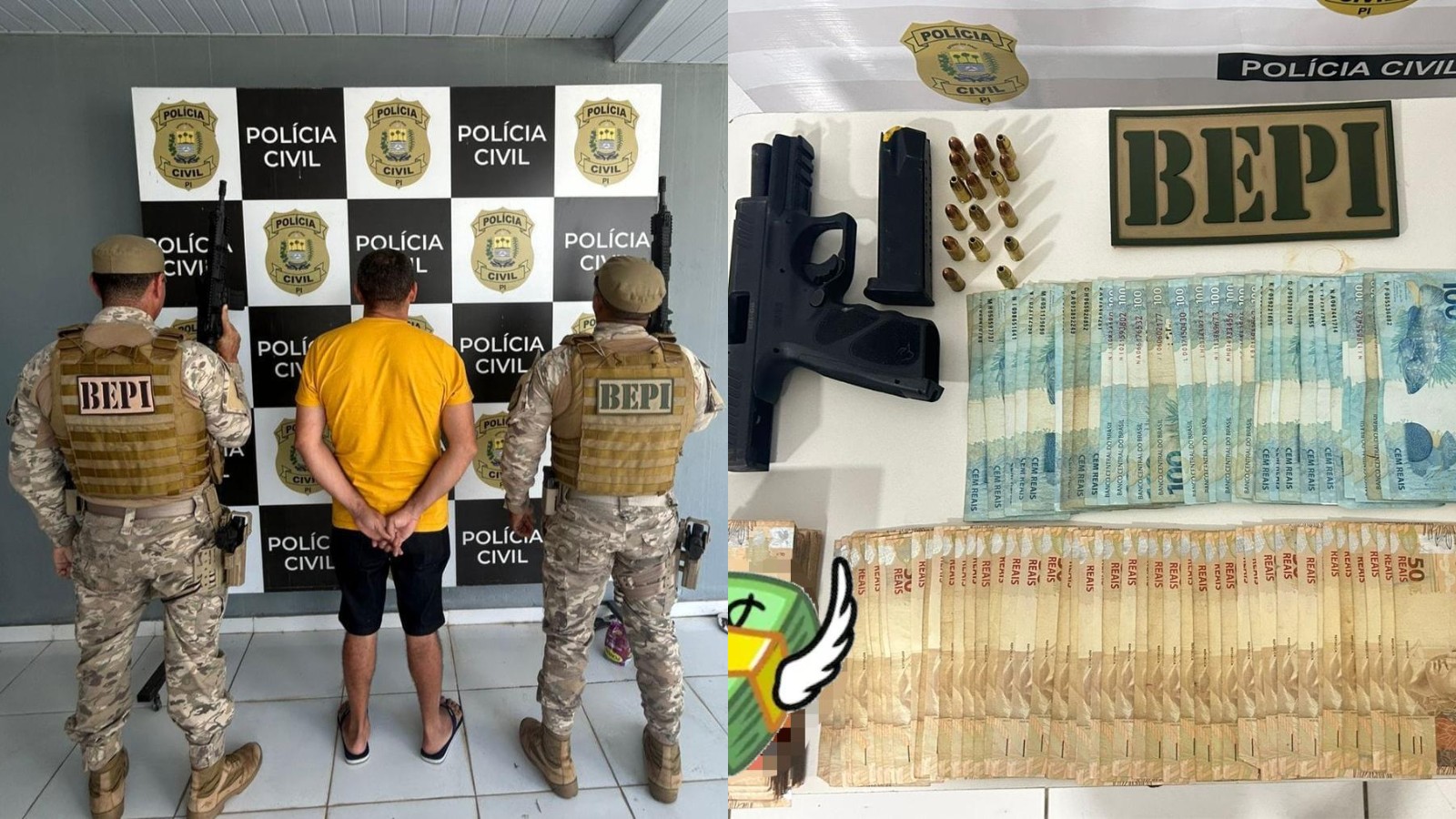 Ex-vereador recebe liberdade provisória após ser flagrado com arma, munições e R$ 40 mil no Piauí