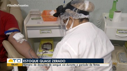 Hemocentros do TO têm estoques baixos e falta de doações durante período de férias