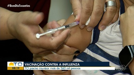 Mais de 560 mil pessoas precisam ser imunizadas contra a gripe no Tocantins