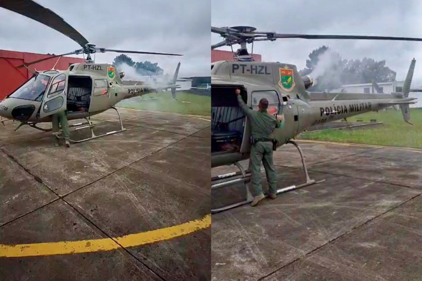 Helicóptero da PM faz pouso imediato após identificar problema durante voo em Lages