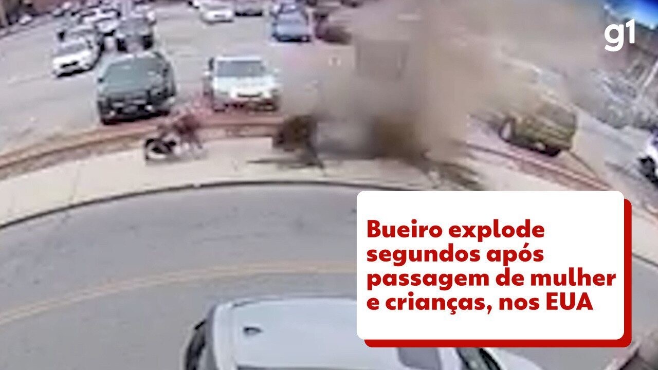 VÍDEO: Bueiro explode nos EUA e quase atinge mãe e crianças que andavam pela calçada