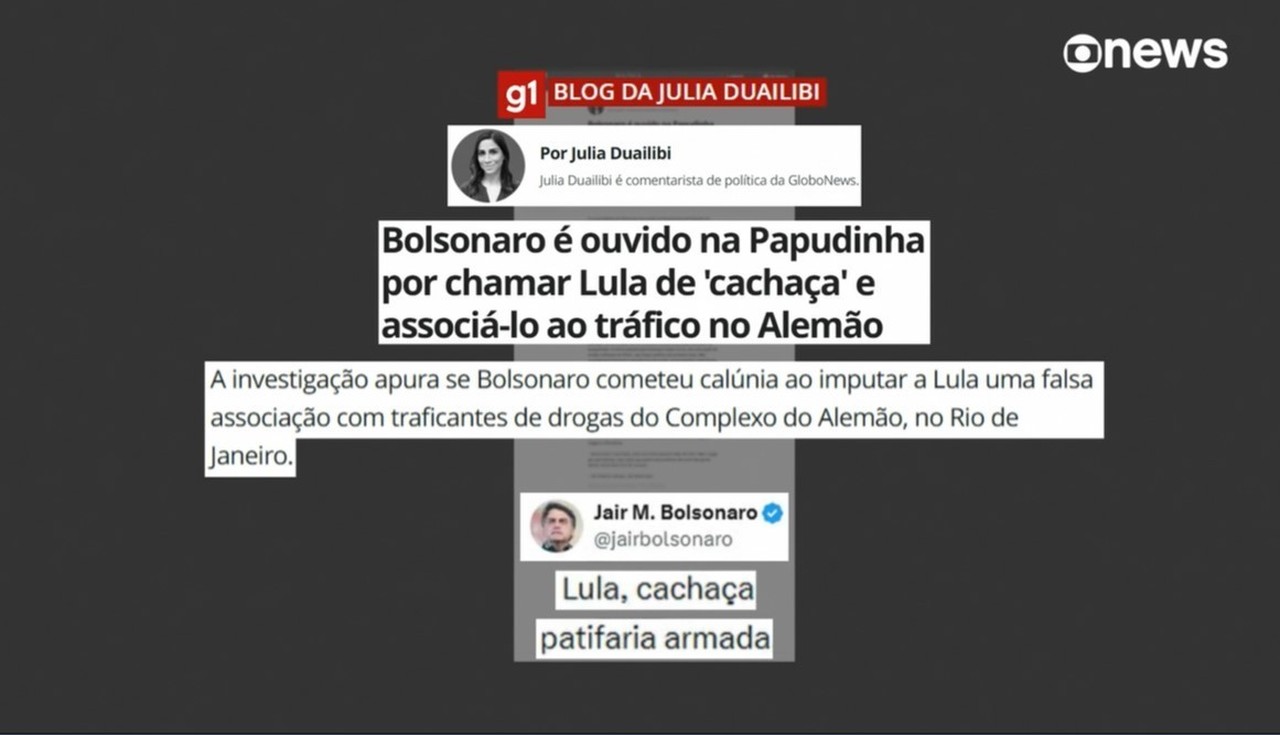 Bolsonaro é ouvido na Papudinha por chamar Lula de 'cachaça' e associá-lo ao tráfico no Alemão