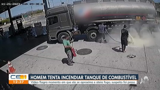 Homem tenta incendiar tanque de combustível em Cariré - Programa: CETV 1ª Edição - Fortaleza 
