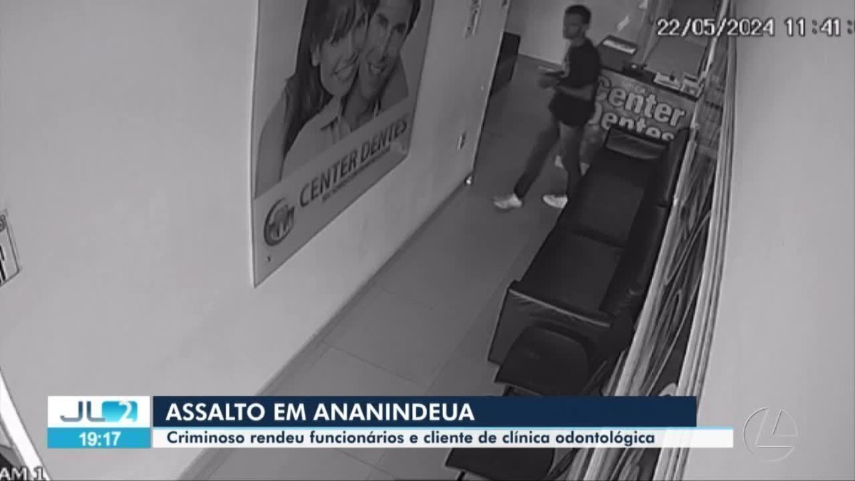Câmeras de segurança registram assalto em clínica odontológica no centro de Ananindeua