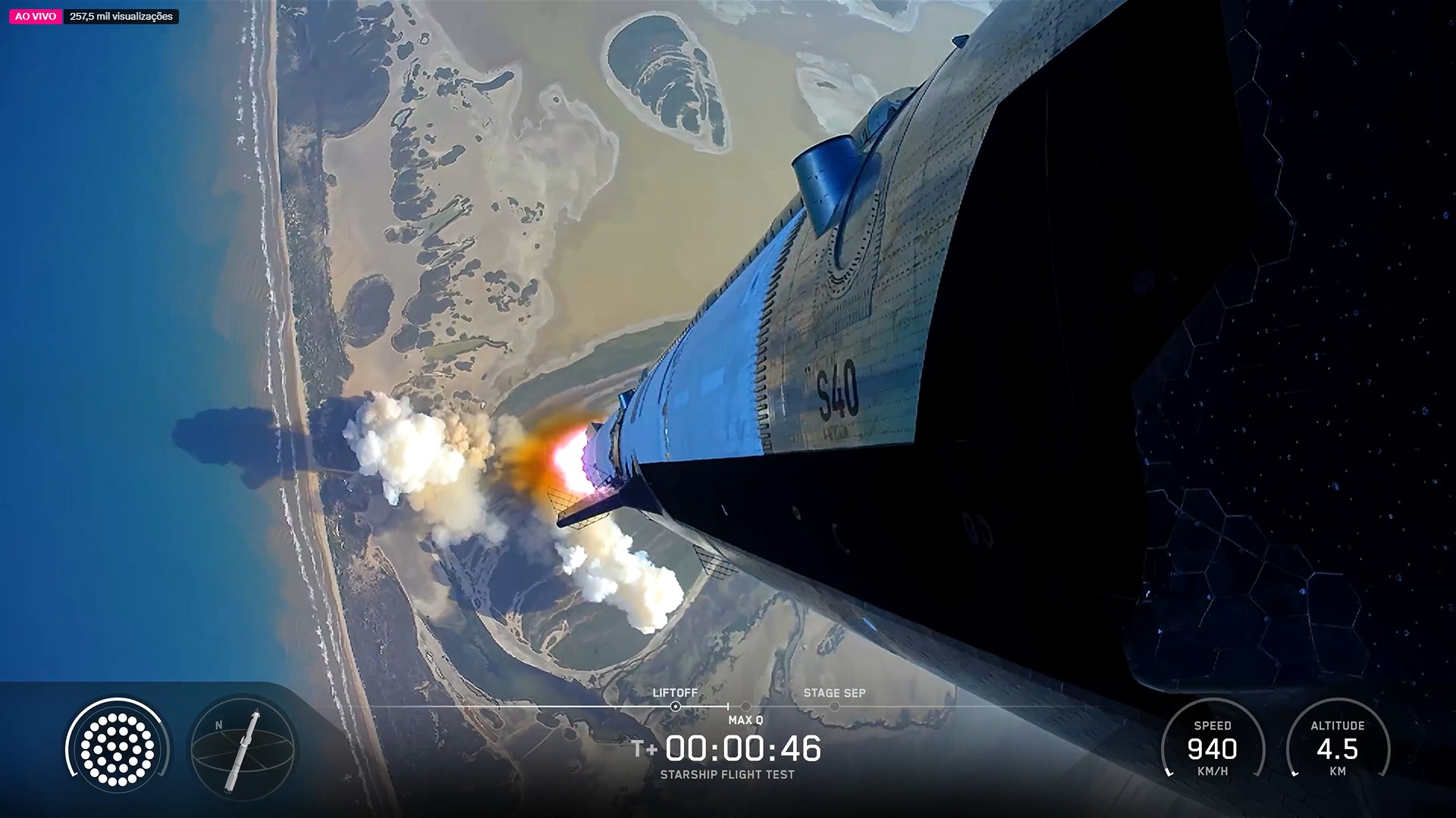 SpaceX faz novo lançamento da nave Starship