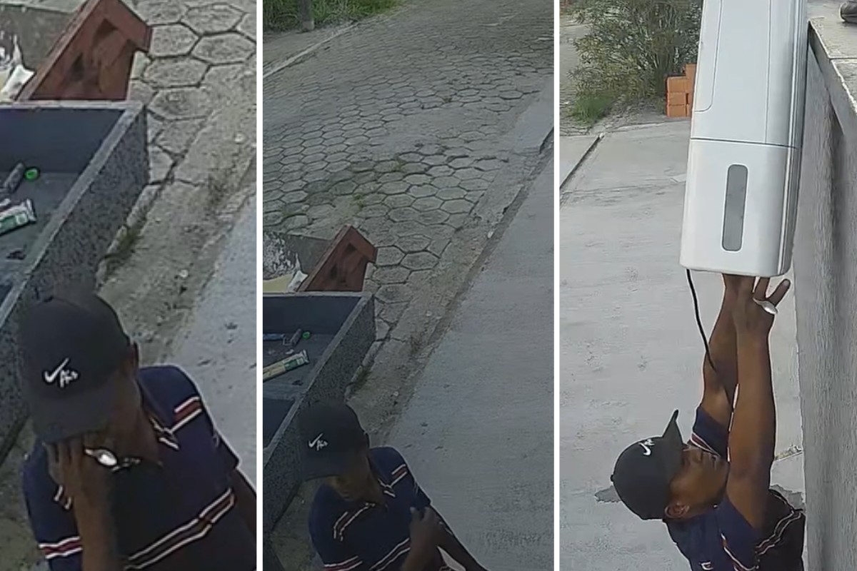Criminoso é filmado fazendo o sinal da cruz antes de furtar casa de veraneio no litoral de SP; ASSISTA 