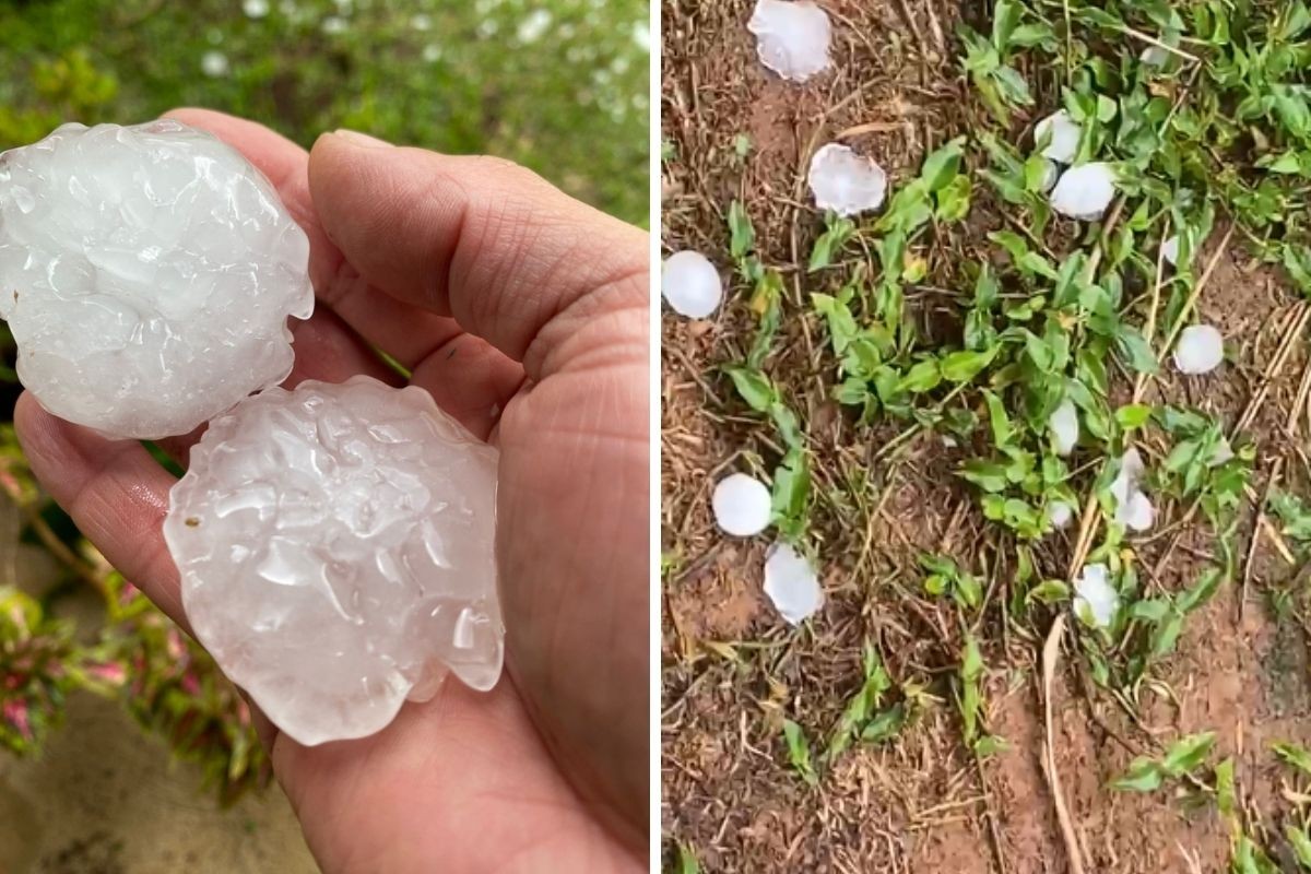Pedras de granizo do tamanho de bolas de tênis causam estragos e deixam famílias desabrigadas em Piracaia, SP