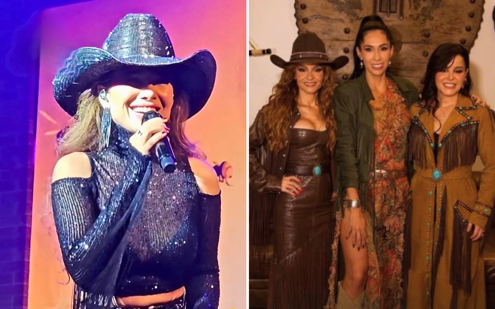 Cantoras famosas como Paula Fernandes e Maira e Maraísa cantaram no evento. — Foto: Reprodução/Redes Sociais do Rancho JBJ