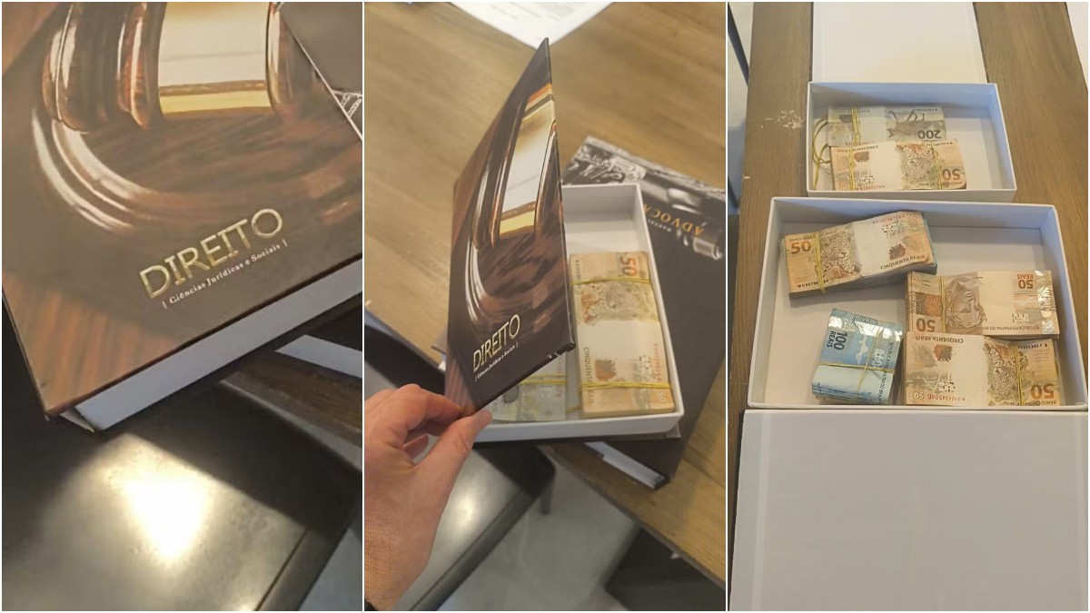 PF encontra dinheiro escondido em livro falso na casa de advogado alvo de operação nesta quarta