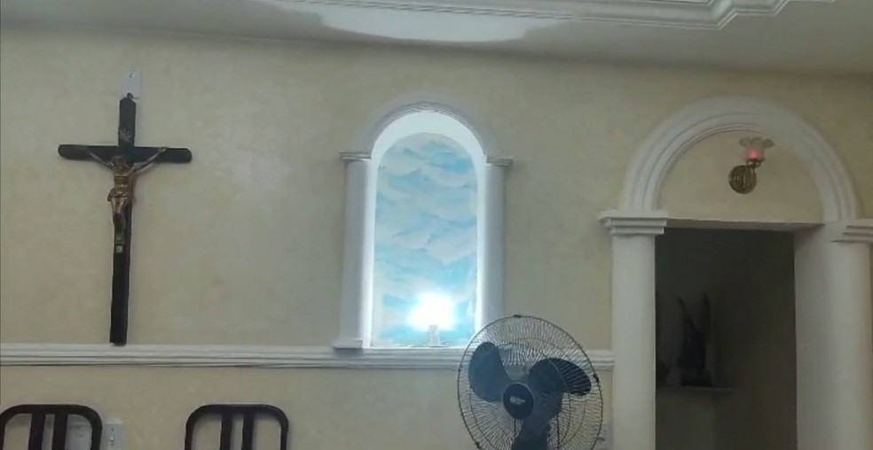 Imagem de Nossa Senhora das Graças foi furtada de capela na Grande Natal — Foto: Reprodução/Inter TV Cabugi