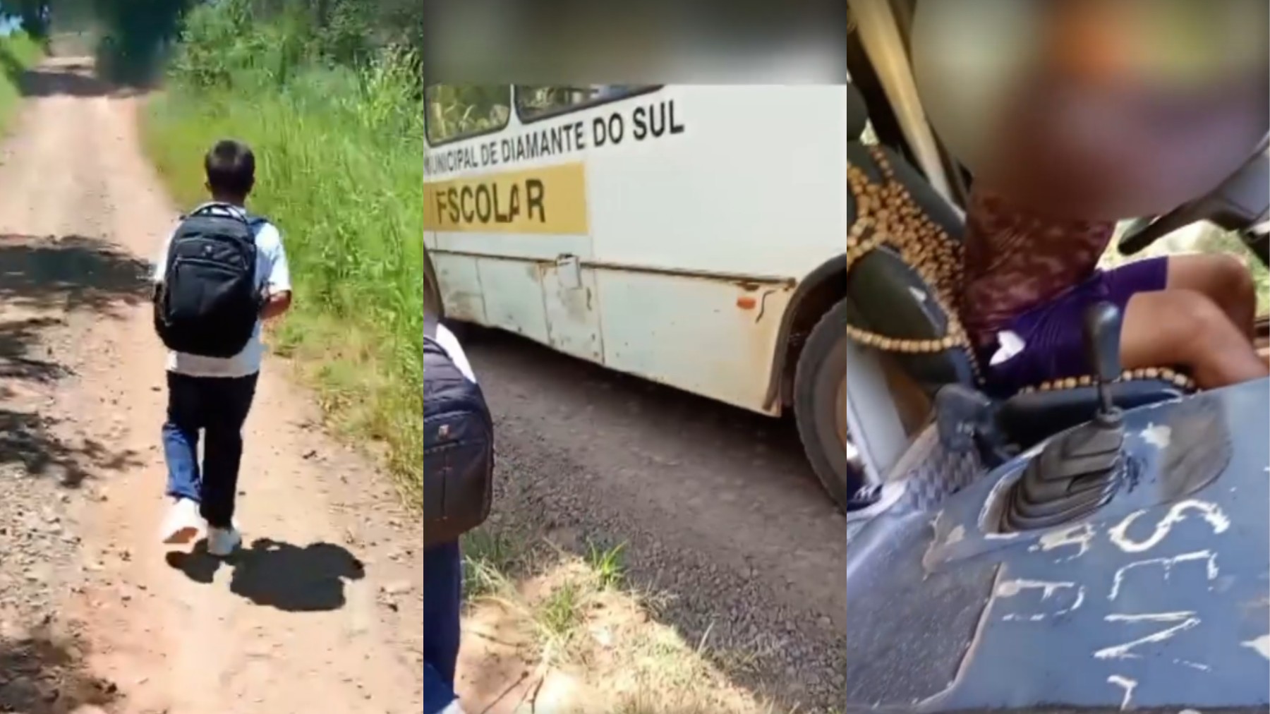 Vídeo: criança é impedida de entrar em ônibus escolar em área rural, acaba transferida para colégio 3 vezes mais longe e caso vai à Justiça