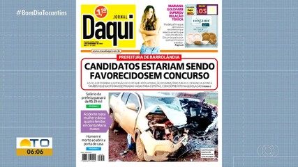 Acidente com morte e feridos em Santa Maria do Tocantins é destaque no Jornal Daqui