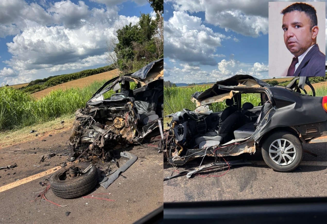 Motorista de carro morre em batida frontal com caminhão em rodovia de Fartura 