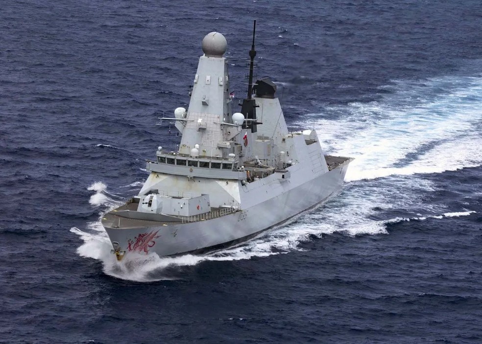 Navio HMS Dragon, do Reino Unido, será enviado para o Estreito de Ormuz — Foto: Marinha Real Britânica