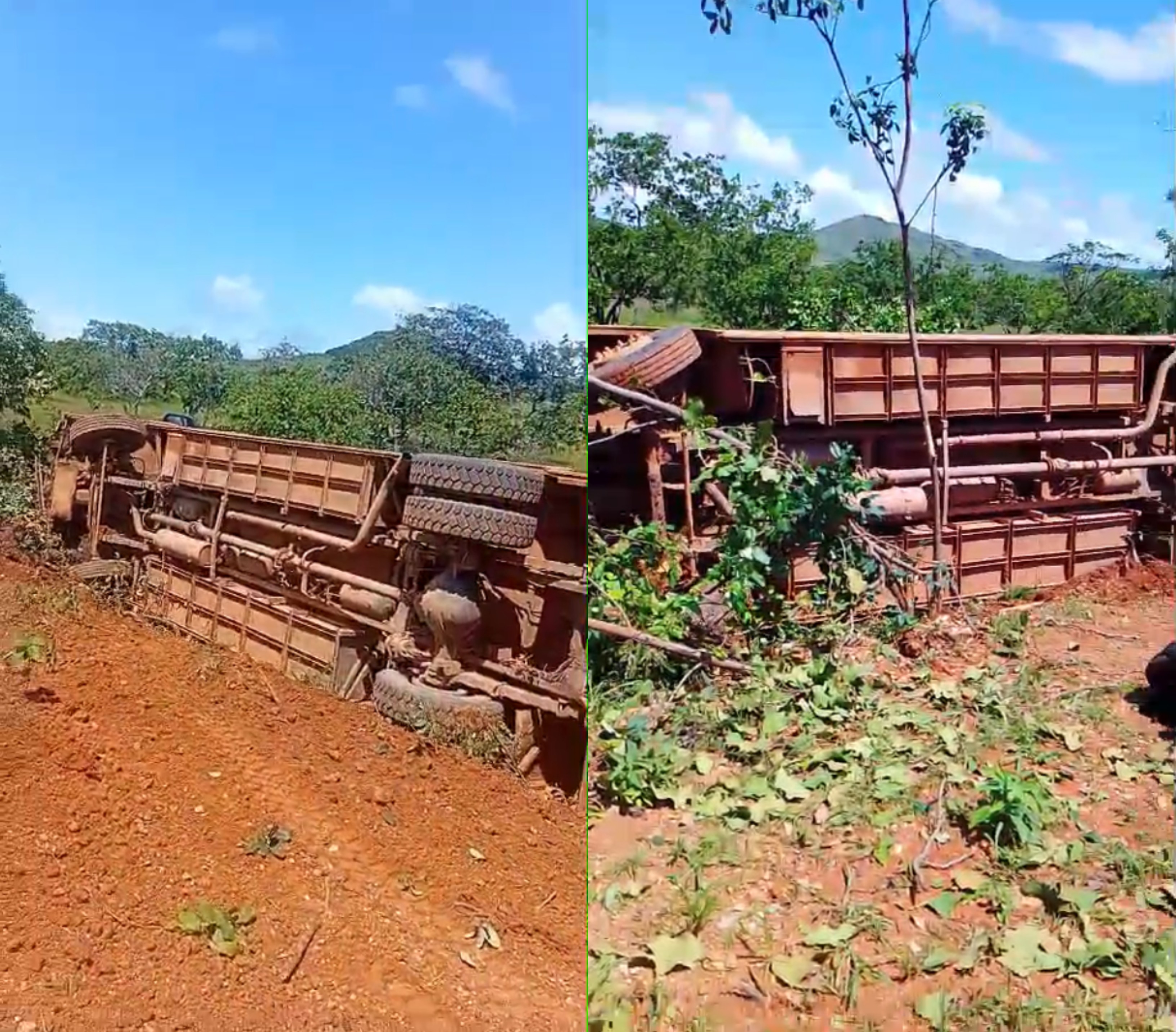 Três pessoas ficam em estado grave após ônibus em que estavam tombar, no Norte de Roraima