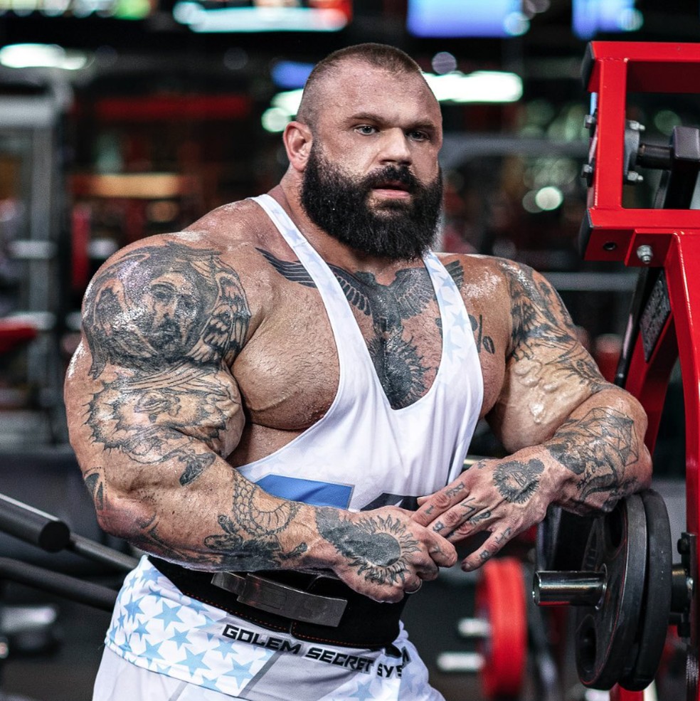 O bodybuilder de Belarus Illia 'Golem' Yefimchyk — Foto: Instagram/Reprodução