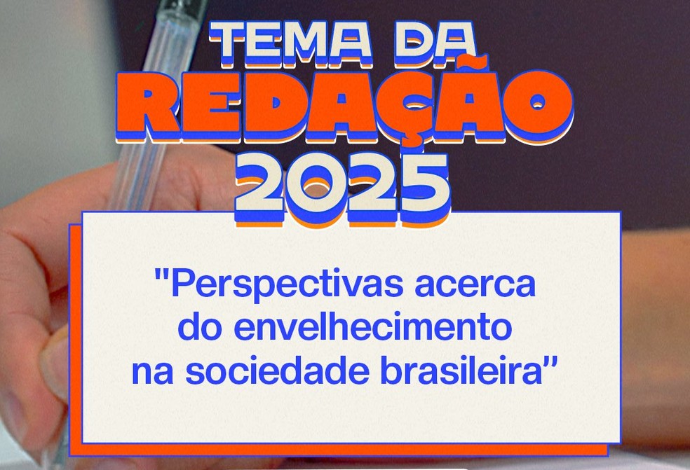 O tema da redação do Exame Nacional do Ensino Médio (Enem) 2025 é: "Perspectivas acerca do envelhecimento na sociedade brasileira". — Foto: Ministério da Educação