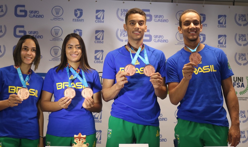 Medalhistas Piauienses do Badminton — Foto: Stephanie Pacheco/GloboEsporte.com