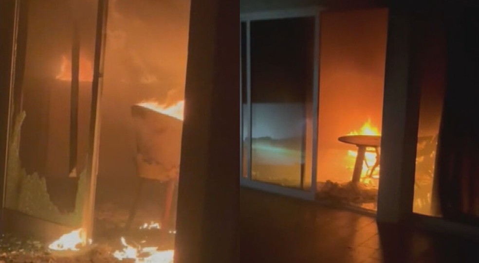 Incêndio atingiu casas da família Rueda em Ipojuca, no Litoral Sul de Pernambuco — Foto: Reprodução/WhatsApp