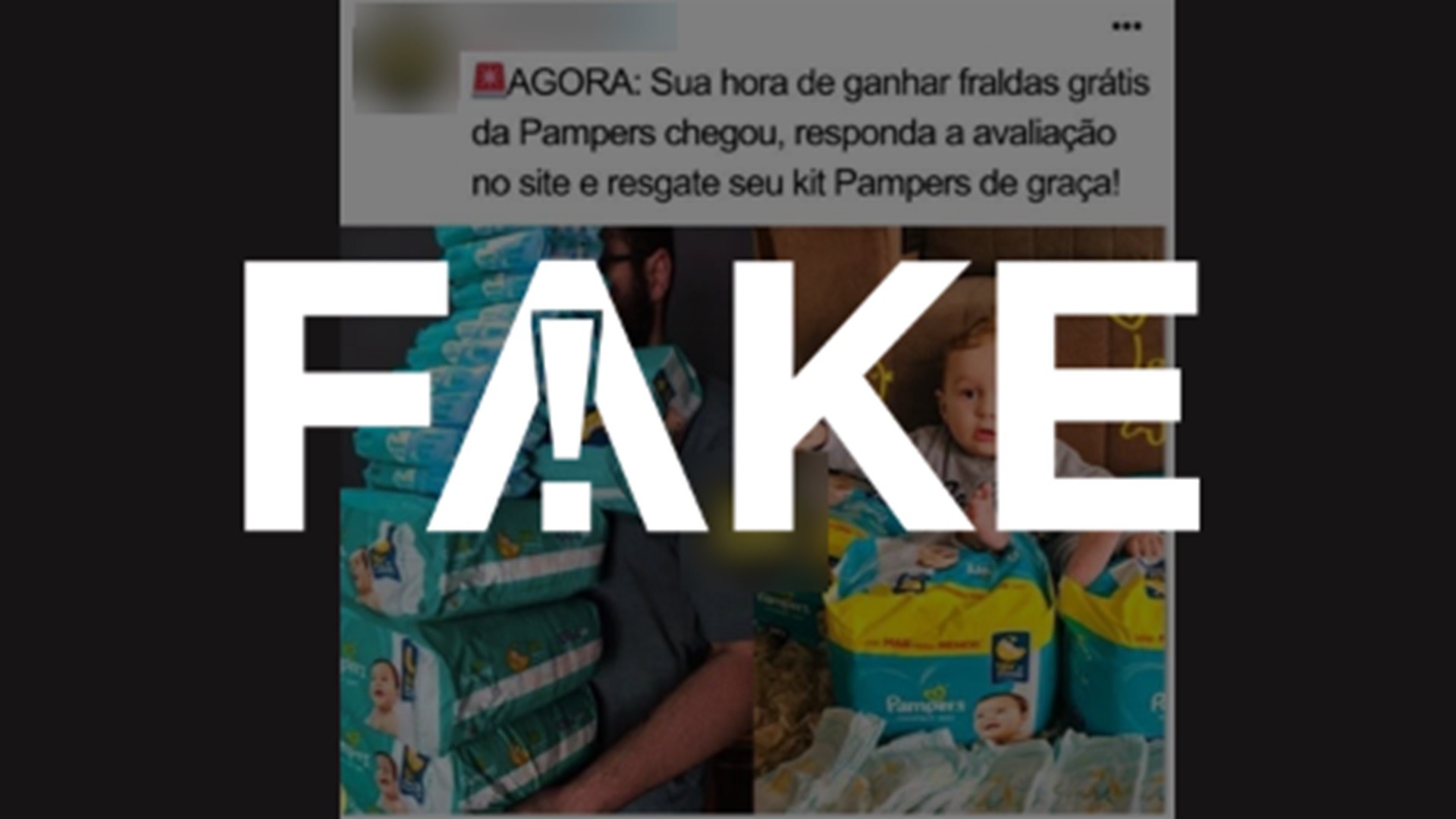 É #FAKE anúncio que promete fraldas grátis e exige pagamento do frete