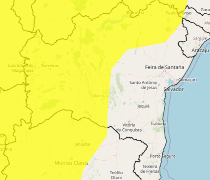 Cidade no oeste da Bahia integra listas das mais quentes e mais frias do Brasil nas últimas 24h