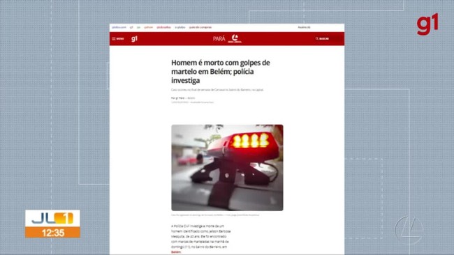 Homem  morto com golpes de martelo em Belm, polcia investiga