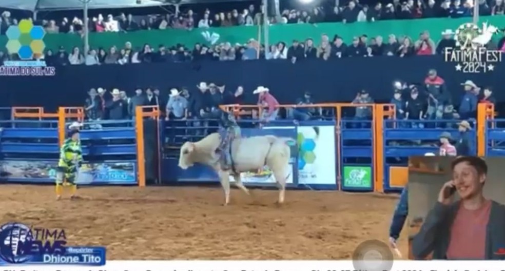 Peão morre ao ser pisoteado por touro em Fátima do Sul — Foto: Reprodução