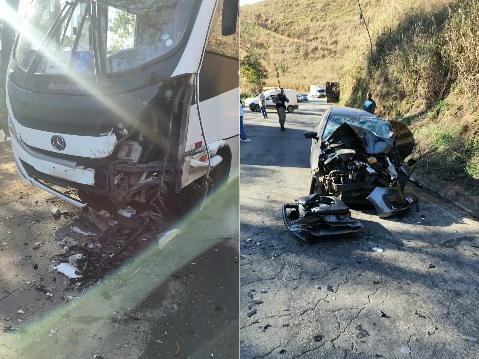 Carro bate em ônibus e deixa motorista ferido no Vale do Aço | G1