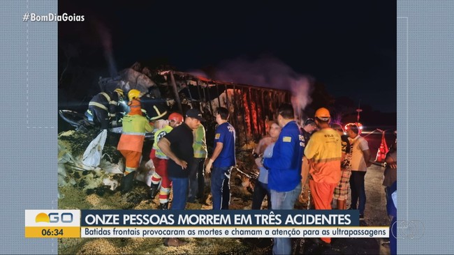 Onze pessoas morrem em acidentes nas estradas goianas durante o fim de semana