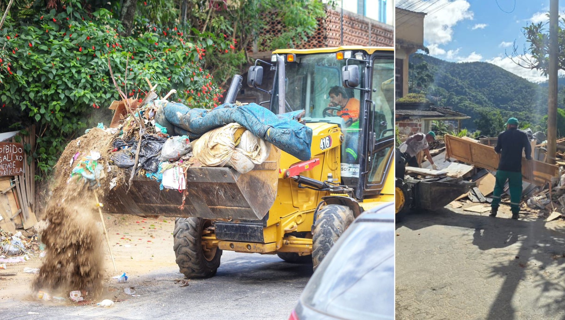 Mais de 420 toneladas de entulho são retiradas de áreas proibidas dois dias após criança ser atropelada ao desviar de lixo em Petrópolis, no RJ