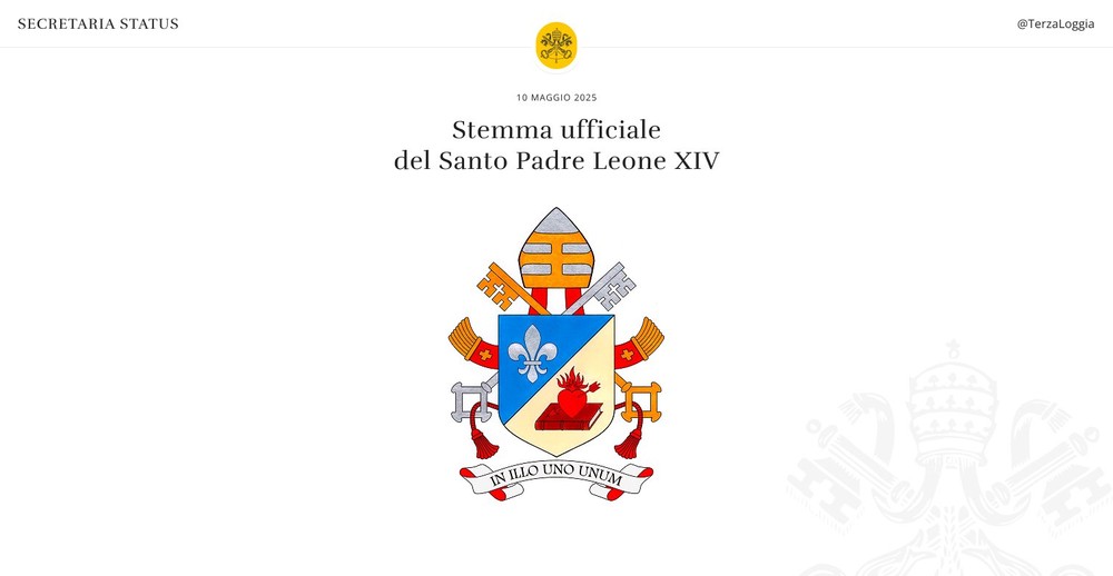 Brasão papa Leão XIV - Foto: Reprodução/Vaticano