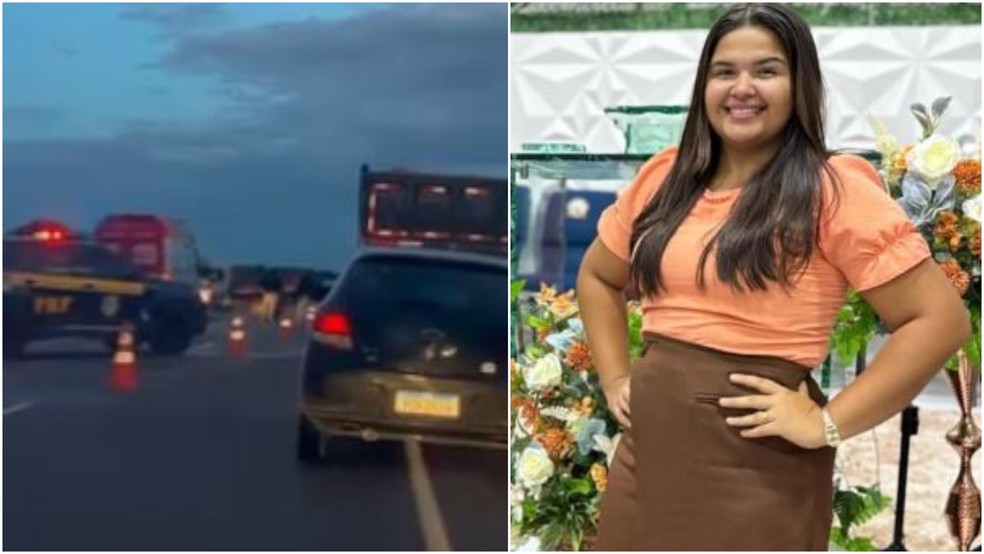 Nara Mônica Alves de Almeida, de 24 anos, morreu em um acidente de moto com o marido na BR-116, em Itaitinga. — Foto: Reprodução