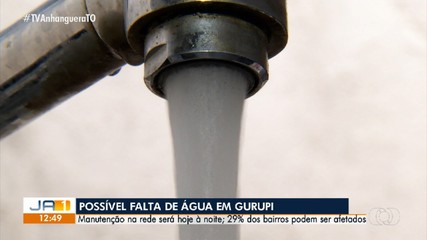 Manutenção na rede de água pode afetar abastecimento em bairros de Gurupi