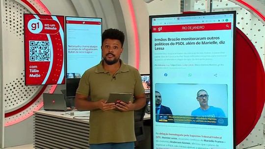 g1 em 1 minuto: Caso Marielle - Irmãos Brazão monitoraram outros políticos do PSOL - Programa: G1 em 1 Minuto 