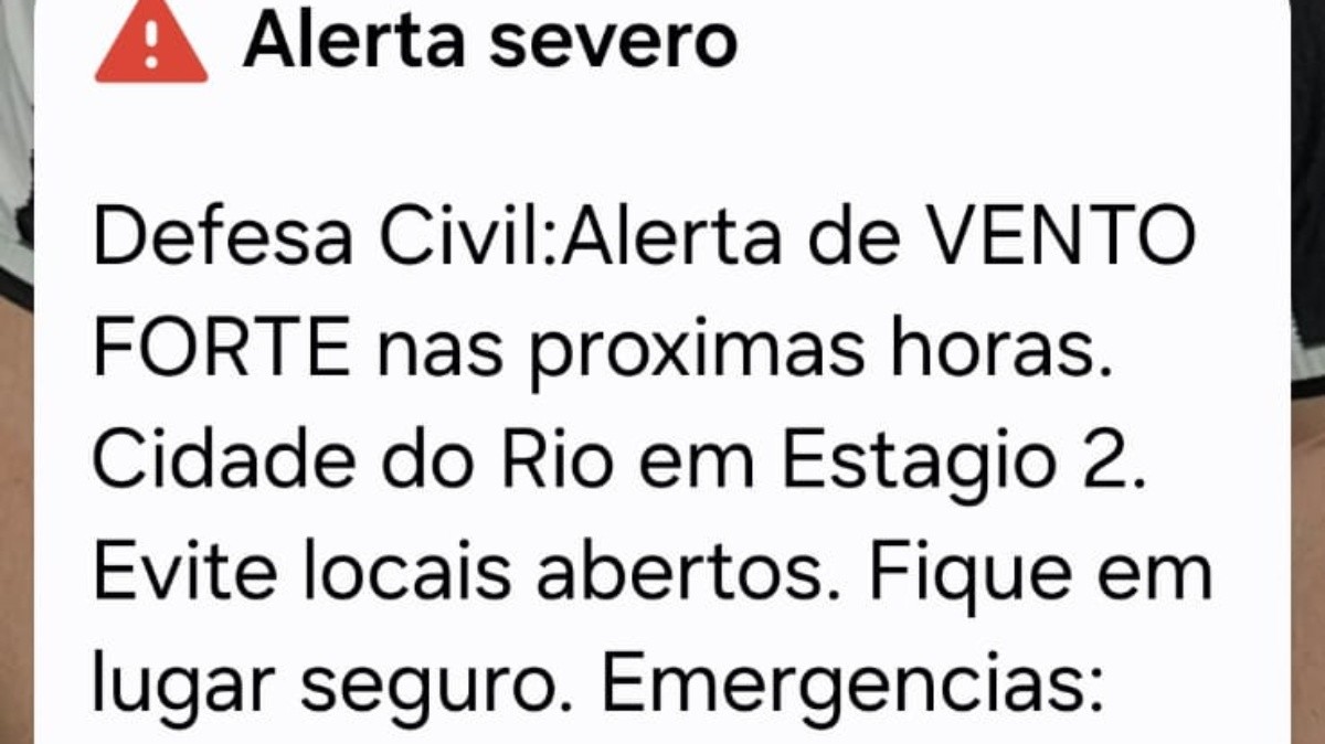 Defesa Civil do Rio dispara ‘alerta severo’ para ventos de até 90 km/h