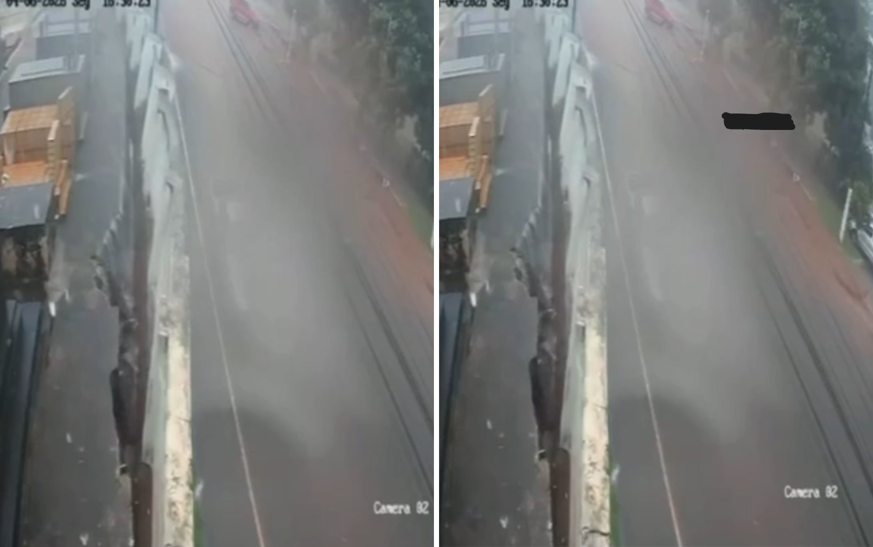 Veja momento em que muro de cemitério desaba e atinge carro em Igarapava, SP; vídeo