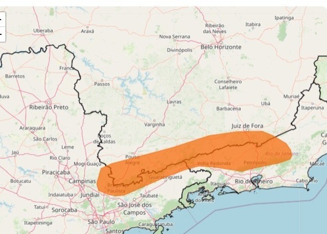 Inmet emite alerta de chuvas intensas para cidades do Sul do Rio e Costa Verde