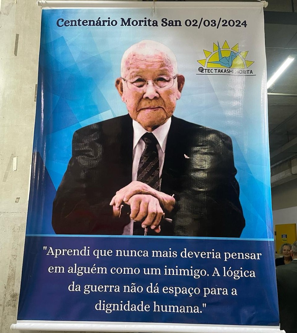 Centenário de Takashi Morita é celebrado em Etec de SP que leva seu nome — Foto: Roberto Sungi/ Assessoria Centro Paula Souza