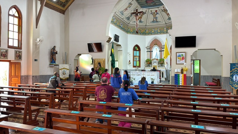 3 de 3
Santu&aacute;rio de S&atilde;o Manuel foi o segundo constru&iacute;do no pa&iacute;s dedicado a Nossa Senhora, sendo um dos mais antigos do pa&iacute;s &mdash; Foto: Marcos Pellegatti / TV TEM