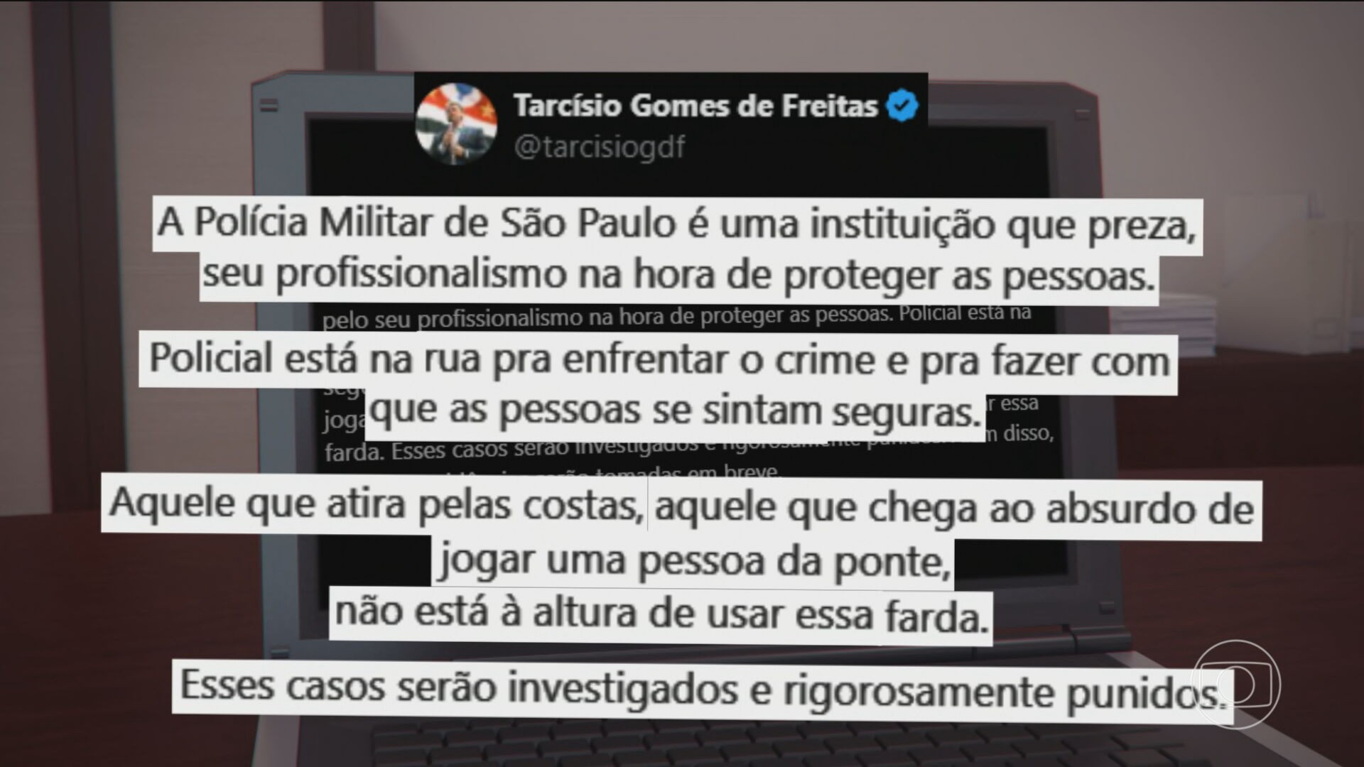 Pai de homem jogado de ponte por PM em SP diz que filho está bem e cobra explicações: 'inadmissível'