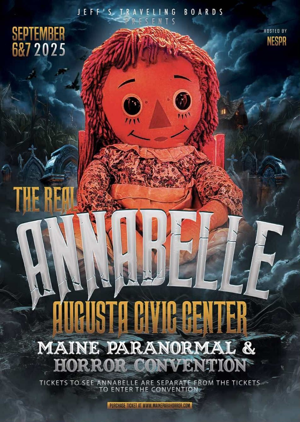 Divulgação da turnê com a boneca Annabelle — Foto: Reprodução